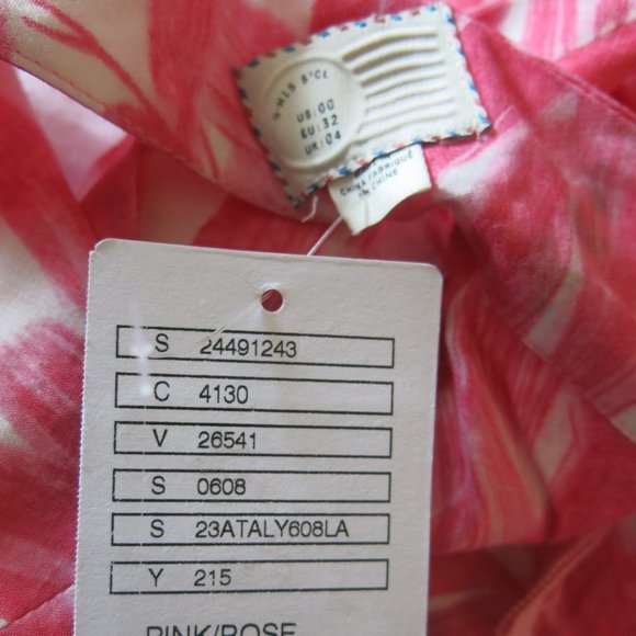 Postmark Anthropologie Empire Waist Feather Print Side Zip Summer Dress Size 00 - Picture 10 of 11